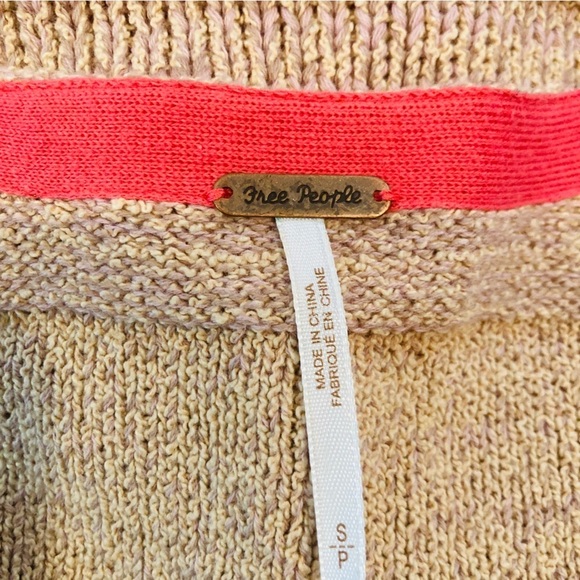 Free People for Revolve “Lemonade Stand” slightly cropped sweater in salmon. S - Picture 7 of 8